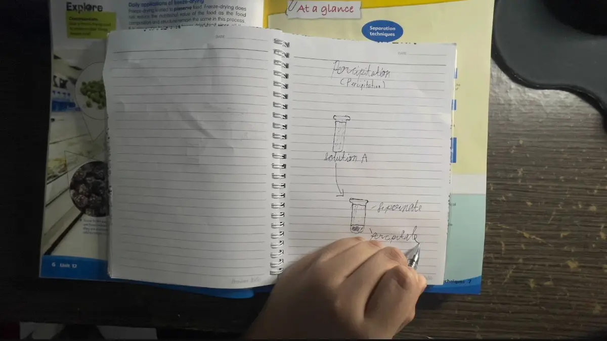 An open lined notebook with a pen ready for writing