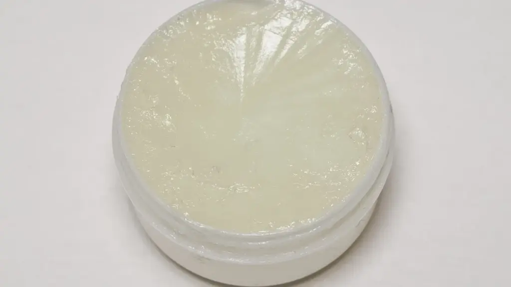 An open container of white petrolatum