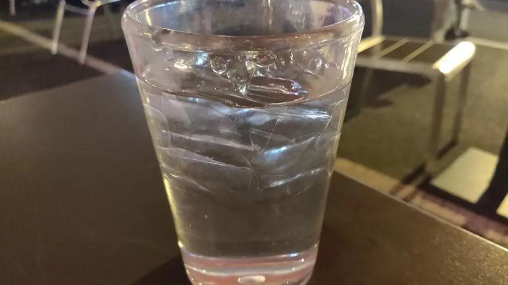 A glass of drinking water outdoors